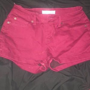 Burgundy short shorts